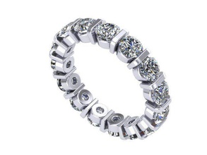 Kanal-band Schmuck diamond golden Silber ring Ringe 3d print model - Mito3D