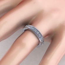Kanal Diamant Ring Juwel Engagement Hochzeit Schmuck Silber Gold engagem Mode Sterling Anhänger Halskette Schönheit Ohrringe Ringe 3d print model - Mito3D