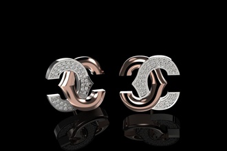 canale orecchini pietre donna oro amore ragazze moda gioielli gioielleria pendente modello Stampa cad 3d print model - Mito3D