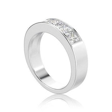 kanal yüzük 5 prenses kesmek taşlar takı platin mücevher nişan değerli lüks evlilik düğün gümüş yazdırılabilir parlak elmas sterlin moda 3d 3d print model - Mito3D