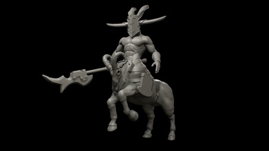 caos centauro martelo guerra criatura monstro morto vivo jogos brinquedos borda 3d print model - Mito3D