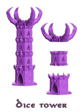 chaos dice tower throws nerd geek d20 dungeon dragons rpg funny supportless pla fdm buy free crosslances warhammer games toys game accessories 3d print model - Mito3D