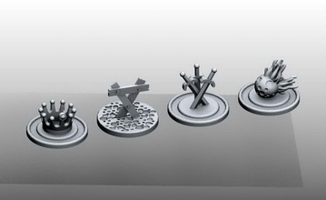 chaos in old world tokens citow token ratmen crown comet sword rat men games toys board 3d print model - Mito3D