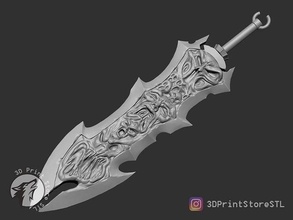 chaoseater cosplay darksiders - stl file warrior knight weapon shield accessories halloween blade equipment sword fashion weapons champion axe bladed fantasy mask games toys 3d print model - Mito3D