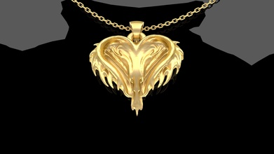 kaotik kalp kolye takı altın gümüş yazdırılabilir elmas mücevher düğün platin beyaz Yazdır 3d print model - Mito3D