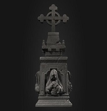 cappella Gotico risorsa cranio cimitero uccisione arte sculture 3d print model - Mito3D
