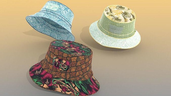 chapeau voile mode accessoire personnage classique ancien casque rétro feutre Vêtements melon 3d print model - Mito3D