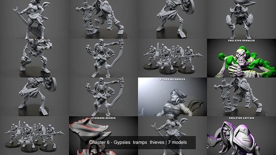 chapter 6 - gypsies tramps thieves board miniature games toys art dragons dungeons tabletop fabioschizzo miniatures patreon 3d print model - Mito3D
