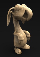 Charakter-Kreatur-Hase 3d-drucken Skulptur Kunst Dekor Abbildung die Erleichterung Marmor portrait Charakter Kaninchen Dekorative Dekoration Stil cartoon 3dprint bedruckbar ist 3dmodel Skulpturen 3d print model - Mito3D