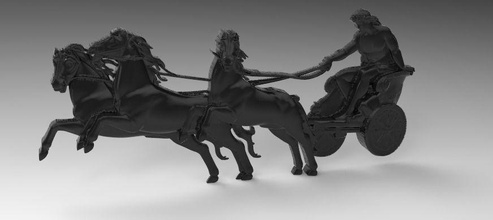 char 1 cavalerie illustration assise sculpture art 3d print model - Mito3D