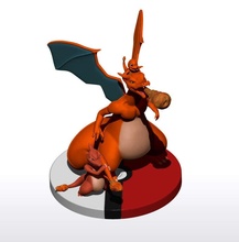charizard diorama pokemon carina charmander charmelon giochi giocattoli 3d print model - Mito3D