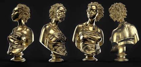charles cordier african-venus african venus henri joseph bronze 19th century sculpture relief sculpted 1848 french 1851 walters museum gold silver sculptures art 3d print model - Mito3D
