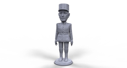 charles gaulle stylized high quality 3d printable miniature art man character people military french francais general leader politician president ww2 france board game tabletop figurine sculptures 3d print model - Mito3D