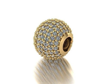 charme bola 3d modelo especial jóias ouro prata diamante gema pedra preciosa anel pulseira broches Pandora pandoraball pandoracharm imprimível joalheria pulseiras EUA Canadá encantos 3d print model - Mito3D