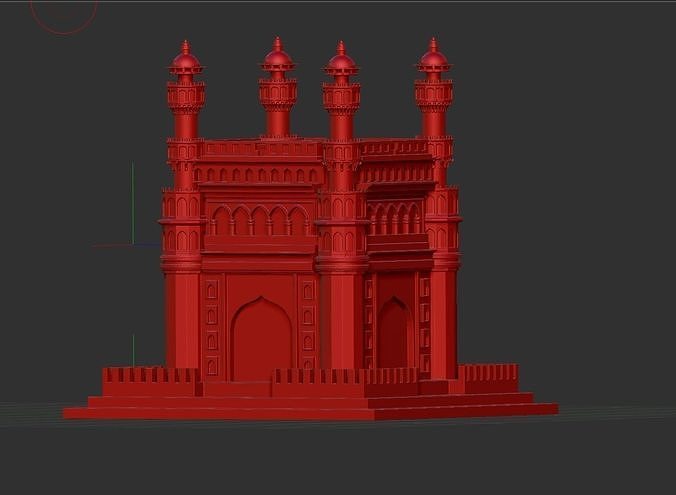 charminar architecture building tower traditional temple interior hotel village city design monument restaurant house 3D print model - Mito3D