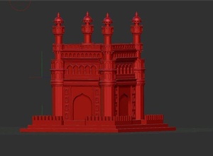 charminar architecture building tower traditional temple interior hotel village city design monument restaurant house 3d print model - Mito3D