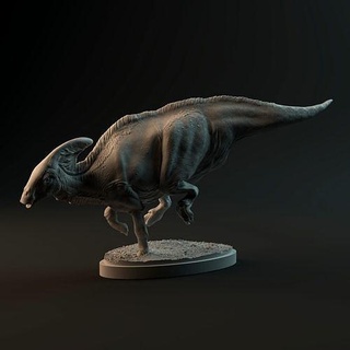 charonosaure fonctionnement 1 35 échelle animal art créature dinosaure figure lézard reptile statue miniature sculptures préhistorique disparu parasaurolophus herbivore huppé hadrosaure 3d print model - Mito3D