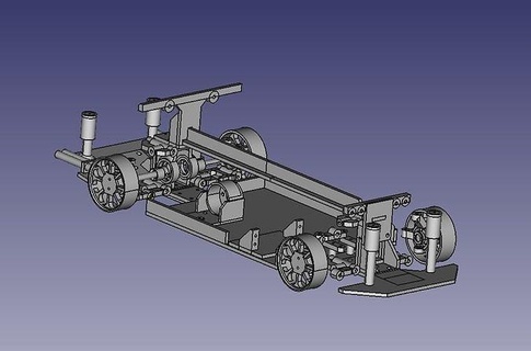 telaio guado mustang rc macchina Fai passatempo stampabile settore automobilistico ruota 3d print model - Mito3D