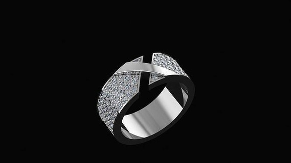 chaumet liens preuve bague 17 3mm mariage bande diamant argent bijoux bijou gemme or brillant anneaux 3d print model - Mito3D