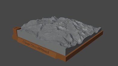 nel mezzo orco montagna paesaggio vulcano terreno ambiente natura fotogrammetria elevazione dem scienza 3d print model - Mito3D