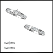 cheap bridal set rings cad ring design solid gold art deco minimalist vintage elegant best custom affordable jewelry 3d print model - Mito3D