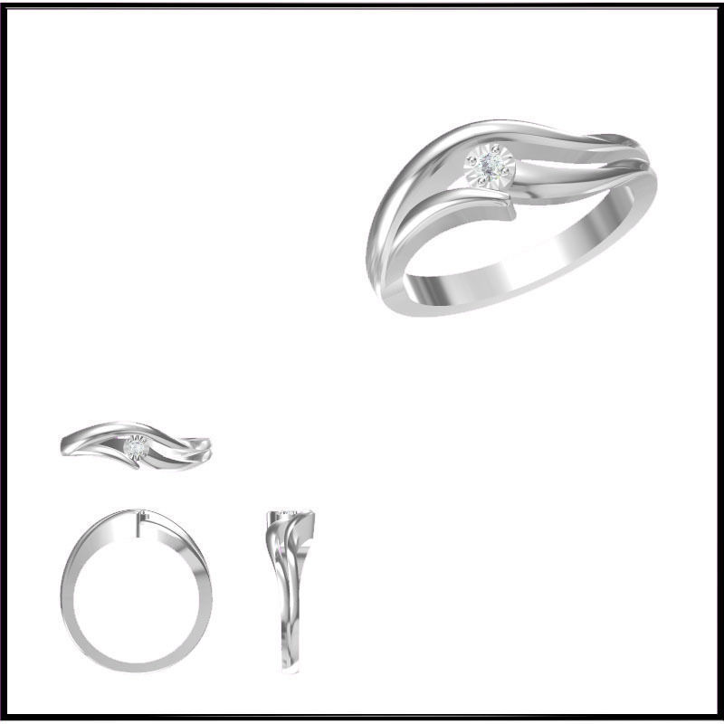 billige Solitär Ringe autocad Schmuck benutzerdefinierte 3dm engagement ring bedruckbar ist Hochzeit stl-Datei solitaire-ring 3D print model - Mito3D