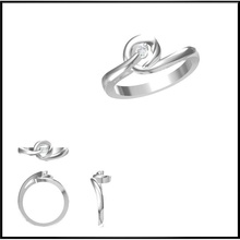 jcd format solitaire anneaux goujat bijoux conception douane 3dm engagement bague imprimable mariage stl fichier 3d print model - Mito3D