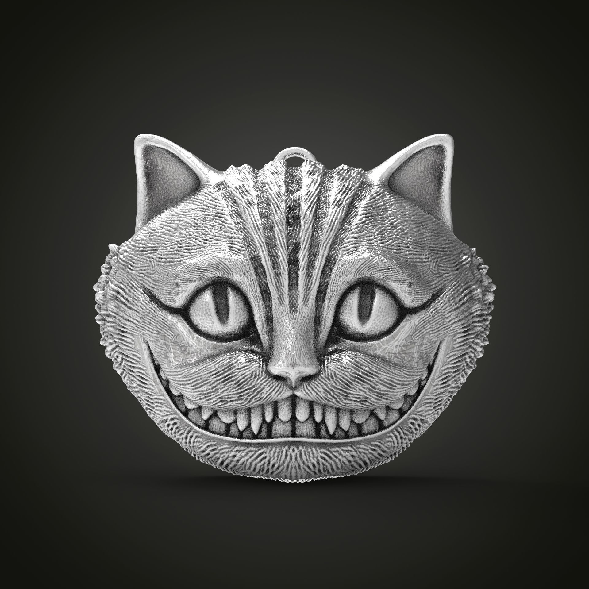 chechire cat pendant kitty necklace kitten gold jewel fashion beauty jewelry silver pet printable animal pendants 3D print model - Mito3D