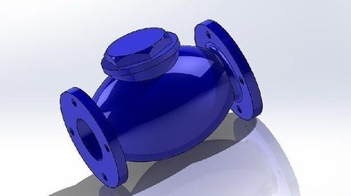 cheque válvula aislado industria agua ciencias ingenieria 3d print model - Mito3D