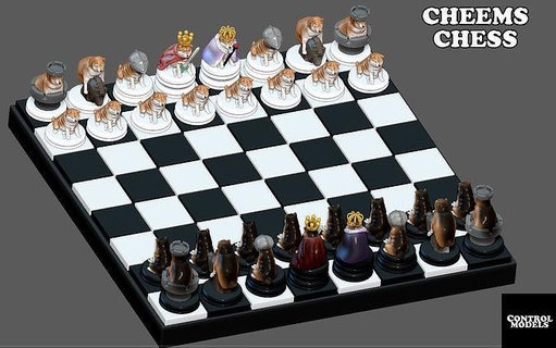 cheems doge cagnolino scacchi impostato pacco arte sculture 3d print model - Mito3D