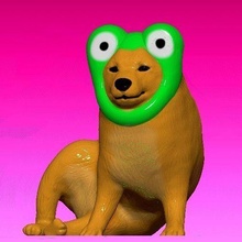 cheems chapéu rana doge swole meme perro amarelo perrito musculoso stl del gorro jogos brinquedos 3d print model - Mito3D