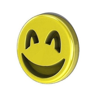 cheerful smiley 3d printing fridge keychain prototyping printable art sculptures 3d print model - Mito3D
