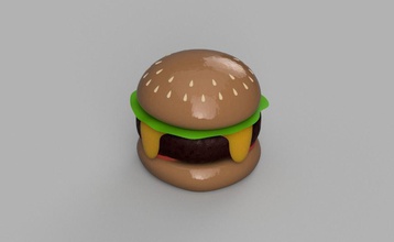 cheeseburger salad tomatoes house food fun burger hamburger meat beef tomato lettuce cheese bread hungry fastfood diner decoration decor 3d print model - Mito3D