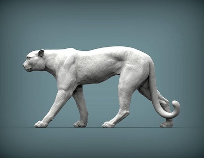 leopardo naturaleza mamífero animal mascota escultura recuerdo presente impresión modelo esculpir esculturas estatua imprimible selva salvaje gato puma zoo Arte 3d print model - Mito3D