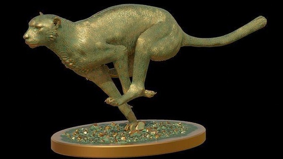 çita koşma avlanmak hayvan vahşi kedi leopar aslan kaplan panter puma doğa Sanat heykeller 3d print model - Mito3D