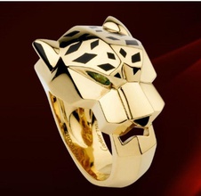 cheetah estilo de anel jóias tigre prata forma geométrica printable ouro único o design casamento engajamento acessório vestuário cad personalizado moda beleza gem anéis 3d print model - Mito3D