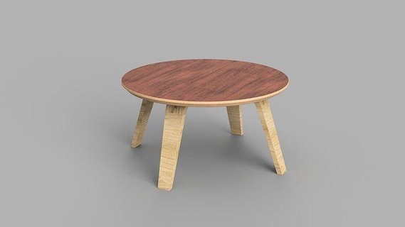 Cherner café mesa mueble interior madera moderno vivo diseño contemporáneo habitación casa 3d print model - Mito3D