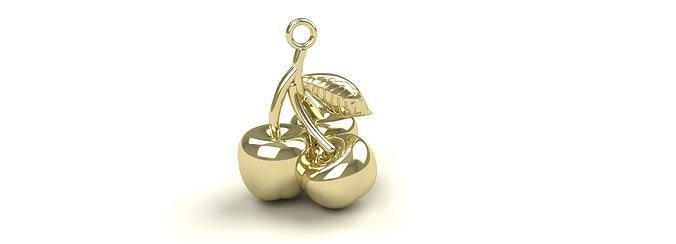 cherry pendant gold silver platinum luxury jewelry cherries necklace michigan fruit 10k 14k jewellery jewelery sterling fruits rose printable pendants 3D print model - Mito3D