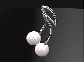 cherry season pendant parts jewelry pearl cherries enjoy fruit pendants 3d print model - Mito3D