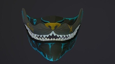 cheshire cat mask - 3d print model face halloween cosplay game toys decor fantasy body smile kitty head carnival fashion accessory disguise 3d print model - Mito3D