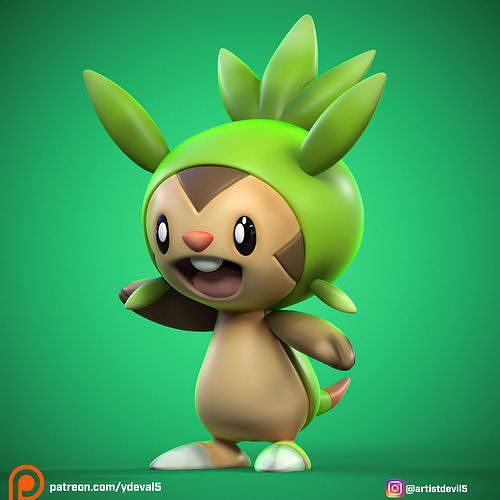 chespin pokémon pokemongo pokemons eevee vaporeon jolteon flareon espeon umbreon leafeon galzeon sylveon oshawott dewott samurott hisuisamurott spiele spielzeuge 3D print model - Mito3D