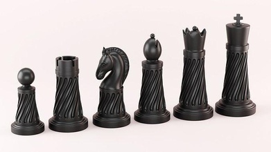 chess king piece knight print boardgame board horse bishop queen game gambler printable medieval strategy rook logic mind games toys 3d print model - Mito3D