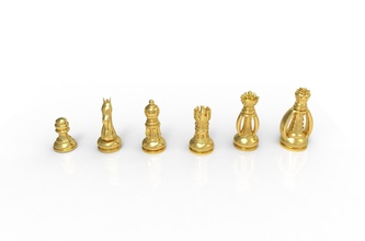 satranç altın adet oyun yazdır at kral gümüş sallanan strateji heykel sanat orta şövalye yazdırılabilir yazı tahtası kraliçe kale stilize poli mantık takı 3d print model - Mito3D