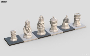 ajedrez fuerte figura 3d impresión figurilla autor mate 3dprint juego superficie dura escultura highpoly juegos juguetes tablero 3d print model - Mito3D