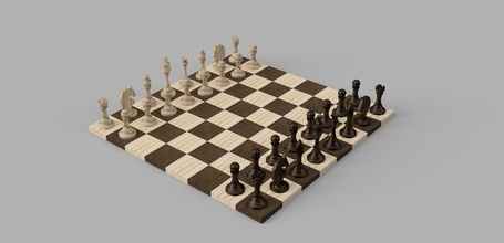 ajedrez 02 empeñar Rey reina obispo torre Caballero juego mesa 3dprinter juegos juguetes tablero 3d print model - Mito3D
