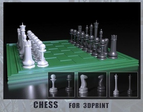 chess 3dprint games king queen knight board game sports bishop horse toys rook pawn piece 3d print model - Mito3D