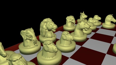 ajedrez animal caracteres plan juego caballero reina victoria guerra escultura campeón imprimible 3d compañero empeñar juegos juguetes tablero 3d print model - Mito3D