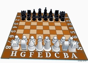 chess board cool simple pieces games toys 3d print model - Mito3D