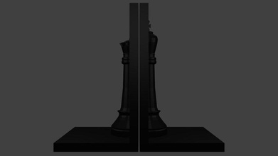 chess bookend house bookshelf general decor bookstore easy print king queen other 3d print model - Mito3D