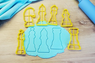 chess figures cookie cutter bake baking dining cookiecutter cooky sweet biscuit gingerbread ginger cake pastry sugar house kitchen 3d print model - Mito3D